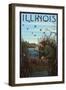 Illinois - Hunter and Lake-Lantern Press-Framed Art Print