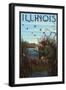 Illinois - Hunter and Lake-Lantern Press-Framed Art Print