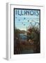 Illinois - Hunter and Lake-Lantern Press-Framed Art Print