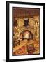 Illinois - Lodge Interior-Lantern Press-Framed Art Print