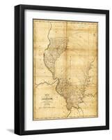 Illinois - Panoramic Map-Lantern Press-Framed Art Print