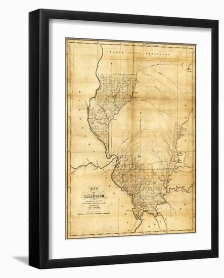 Illinois - Panoramic Map-Lantern Press-Framed Art Print