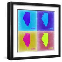 Illinois Pop Art Map 2-NaxArt-Framed Art Print