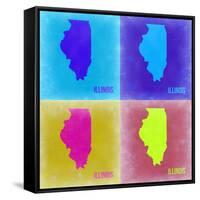Illinois Pop Art Map 2-NaxArt-Framed Stretched Canvas