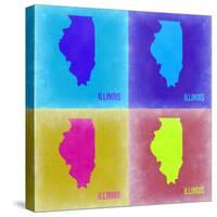 Illinois Pop Art Map 2-NaxArt-Stretched Canvas