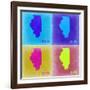 Illinois Pop Art Map 2-NaxArt-Framed Art Print