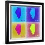 Illinois Pop Art Map 2-NaxArt-Framed Art Print