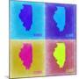 Illinois Pop Art Map 2-NaxArt-Mounted Art Print