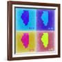 Illinois Pop Art Map 2-NaxArt-Framed Art Print