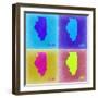 Illinois Pop Art Map 2-NaxArt-Framed Art Print