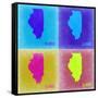 Illinois Pop Art Map 2-NaxArt-Framed Stretched Canvas