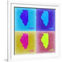 Illinois Pop Art Map 2-NaxArt-Framed Art Print