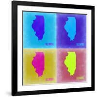 Illinois Pop Art Map 2-NaxArt-Framed Art Print