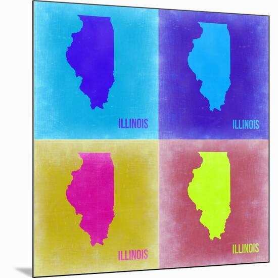 Illinois Pop Art Map 2-NaxArt-Mounted Art Print