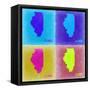 Illinois Pop Art Map 2-NaxArt-Framed Stretched Canvas