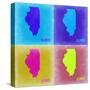 Illinois Pop Art Map 2-NaxArt-Stretched Canvas