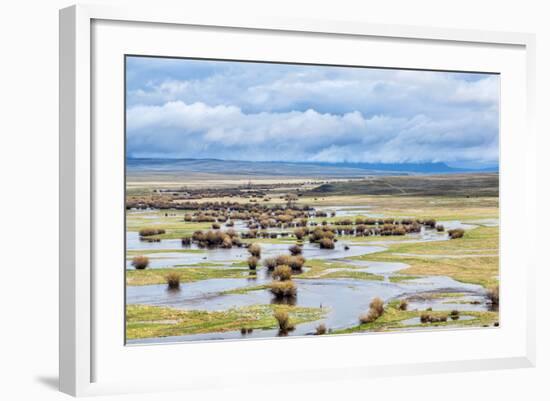 Illinois River Meanders through Arapaho National Wildlife Refuge, North Park near Walden, Colorado,-PixelsAway-Framed Photographic Print