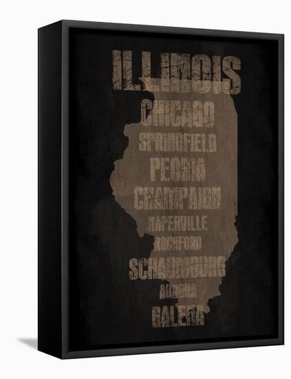Illinois Silo-Jace Grey-Framed Stretched Canvas
