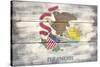 Illinois State Flag - Barnwood Painting-Lantern Press-Stretched Canvas