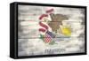 Illinois State Flag - Barnwood Painting-Lantern Press-Framed Stretched Canvas