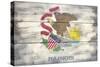 Illinois State Flag - Barnwood Painting-Lantern Press-Stretched Canvas