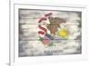 Illinois State Flag - Barnwood Painting-Lantern Press-Framed Premium Giclee Print