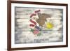 Illinois State Flag - Barnwood Painting-Lantern Press-Framed Premium Giclee Print