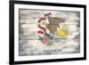 Illinois State Flag - Barnwood Painting-Lantern Press-Framed Premium Giclee Print