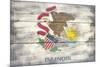 Illinois State Flag - Barnwood Painting-Lantern Press-Mounted Premium Giclee Print