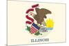 Illinois State Flag-Lantern Press-Mounted Art Print