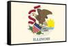 Illinois State Flag-Lantern Press-Framed Stretched Canvas