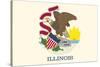 Illinois State Flag-Lantern Press-Stretched Canvas