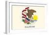 Illinois State Flag-Lantern Press-Framed Art Print