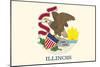 Illinois State Flag-Lantern Press-Mounted Art Print