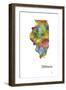 Illinois State Map 1-Marlene Watson-Framed Giclee Print