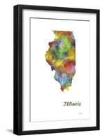 Illinois State Map 1-Marlene Watson-Framed Giclee Print