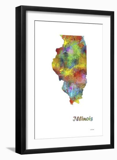 Illinois State Map 1-Marlene Watson-Framed Giclee Print