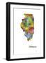 Illinois State Map 1-Marlene Watson-Framed Giclee Print