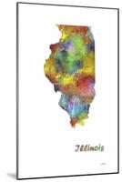 Illinois State Map 1-Marlene Watson-Mounted Giclee Print