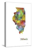 Illinois State Map 1-Marlene Watson-Stretched Canvas