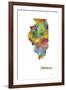 Illinois State Map 1-Marlene Watson-Framed Giclee Print