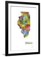 Illinois State Map 1-Marlene Watson-Framed Giclee Print