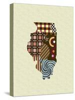 Illinois State Map-Lanre Adefioye-Stretched Canvas