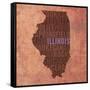 Illinois State Words-David Bowman-Framed Stretched Canvas