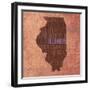 Illinois State Words-David Bowman-Framed Premium Giclee Print