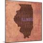 Illinois State Words-David Bowman-Mounted Premium Giclee Print
