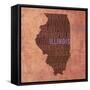 Illinois State Words-David Bowman-Framed Stretched Canvas