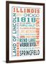 Illinois - Typography-Lantern Press-Framed Art Print