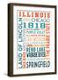 Illinois - Typography-Lantern Press-Framed Art Print