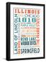 Illinois - Typography-Lantern Press-Framed Art Print